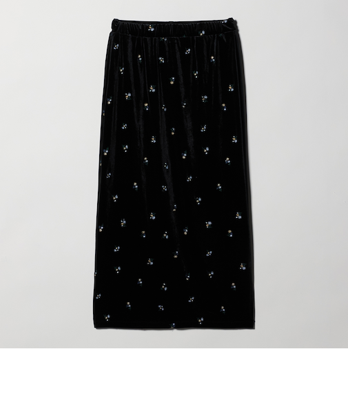 ベロア エンブロイダリー タイトスカート <A DAY IN THE LIFE>