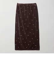 ベロア エンブロイダリー タイトスカート <A DAY IN THE LIFE>