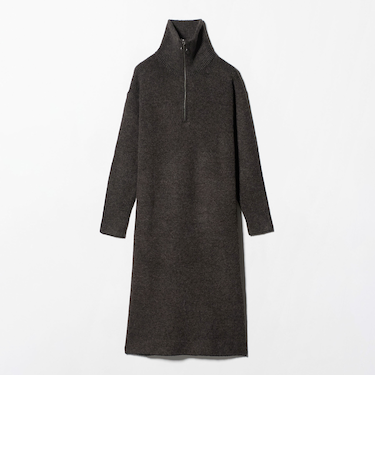 ハーフジップ ニットワンピース ‐ウォッシャブル‐＜A DAY IN THE LIFE＞