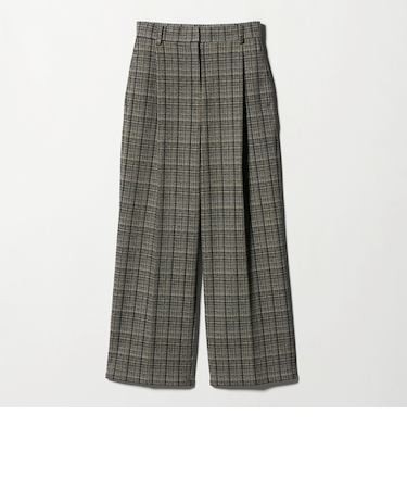 ブラッシュジャガード チェック タックワイドパンツ ‐ウォッシャブル‐＜A DAY IN THE LIFE＞