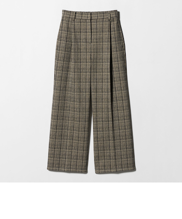 ブラッシュジャガード チェック タックワイドパンツ ‐ウォッシャブル‐＜A DAY IN THE LIFE＞