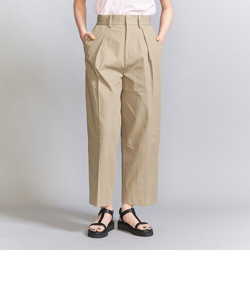 コットンギャバ タックパンツ