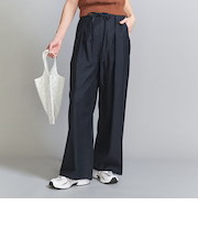 ツイル リボンベルト ワイドパンツ
