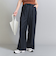 ツイル リボンベルト ワイドパンツ