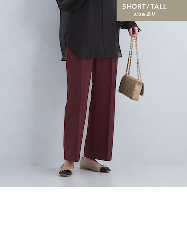 ［size SHORT/TALLあり］ツイードライクパンツ -ストレッチ・防シワ・帯電防止-