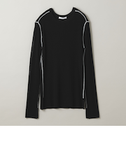 ＜ASTRAET＞ステッチ リブ クルーネックニット UNISEX