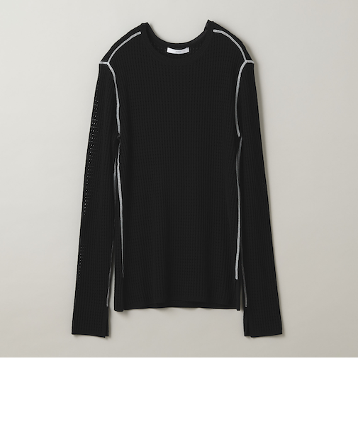 ＜ASTRAET＞ステッチ リブ クルーネックニット UNISEX