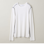 ＜ASTRAET＞ステッチ リブ クルーネックニット UNISEX