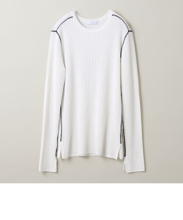 ＜ASTRAET＞ステッチ リブ クルーネックニット UNISEX