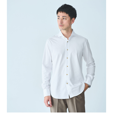 JUST fit シルケット カット 長袖 シャツ -抗菌-