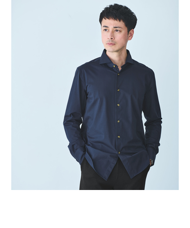 JUST fit シルケット カット 長袖 シャツ -抗菌-