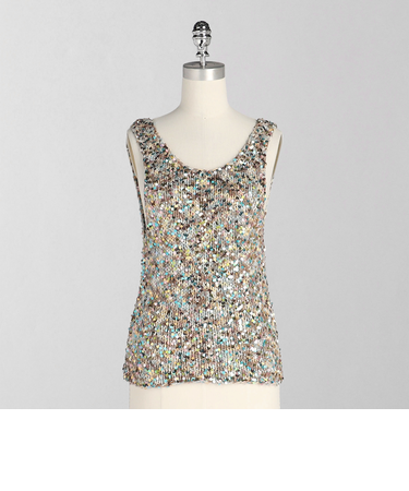 ＜LOEFF＞レインボー スパンコール タンクトップ