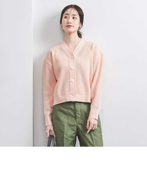 メッシュ Vネック カーディガン