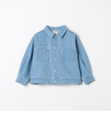 ストレッチ デニムブルゾン / キッズ  100cm-160cm - ストレッチ -