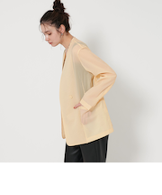 シアー ノーカラー ジャケット