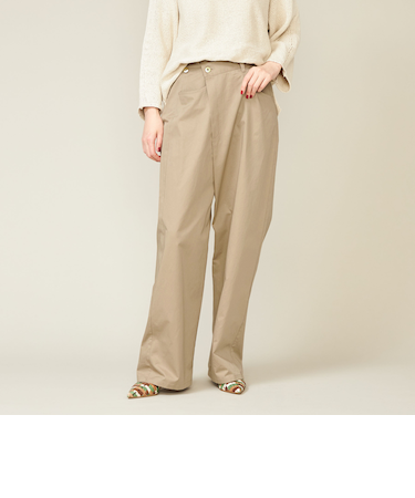 ＜conte＞ラップ チノ テーパードワイドパンツ