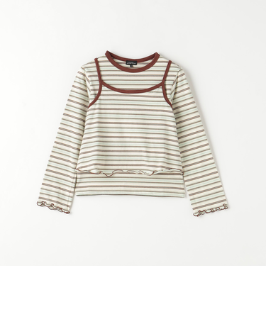 マルチボーダー キャミ+プルオーバー セット / キッズ  140cm-160cm