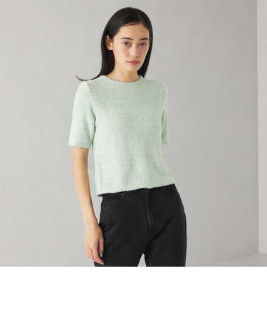 ＜EMMEL REFINES＞EM テープヤーン ショートスリーブ ニット