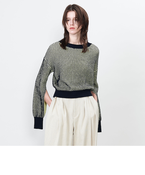 ＜ASTRAET＞5G ソデスリット ニット