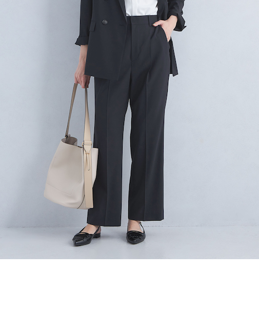 ライト カチリラ ストレート パンツ -ウォッシャブル・ストレッチ・防シワ・接触冷感-