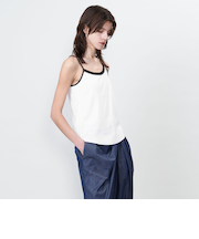 ＜ASTRAET＞コットン フライス トリム タンクトップ