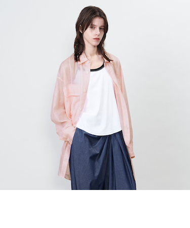<ASTRAET>フラップポケット シアー レギュラーカラーシャツ