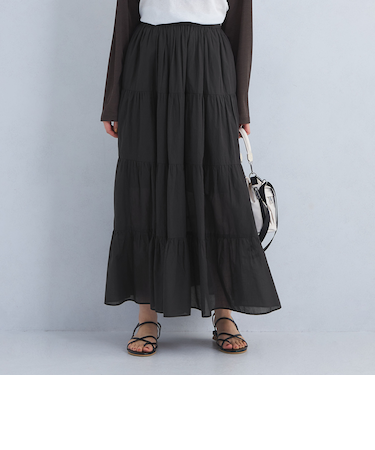 ボイル ティアード ロング スカート
