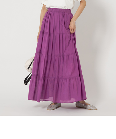 ボイル ティアード ロング スカート