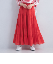 ボイル ティアード ロング スカート