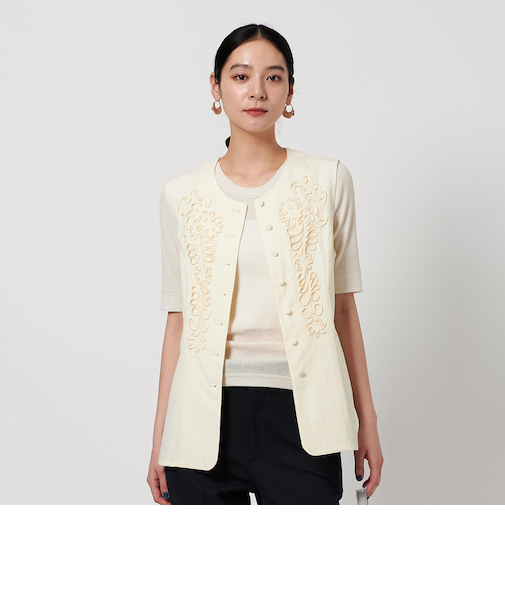 コットンテープ エンブロイダリー ベスト