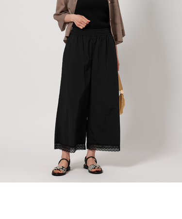 裾レース ワイドイージーパンツ -ウォッシャブル-