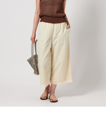 裾レース ワイドイージーパンツ -ウォッシャブル-