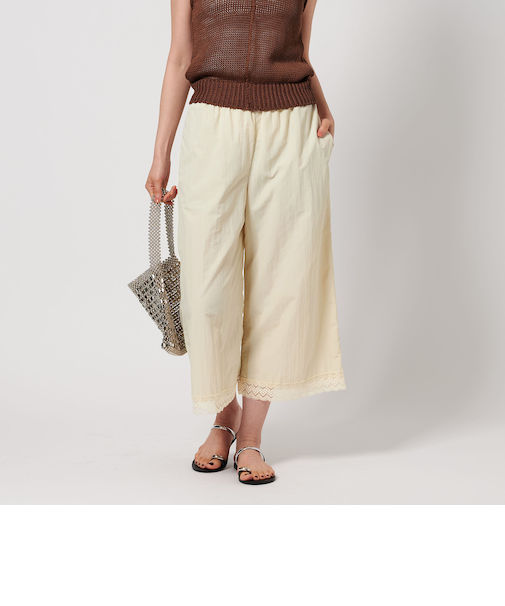 裾レース ワイドイージーパンツ -ウォッシャブル-
