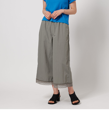 裾レース ワイドイージーパンツ -ウォッシャブル-