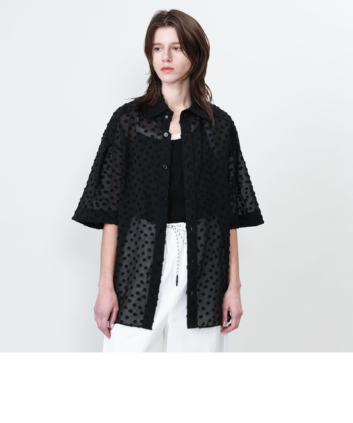 ＜ASTRAET＞ドット ジャガード ショートスリーブシャツ