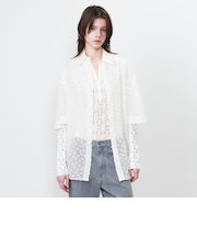 ＜ASTRAET＞ドット ジャガード ショートスリーブシャツ