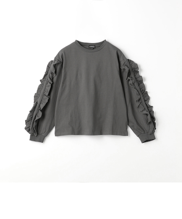 袖フリル ロングスリーブ Tシャツ / キッズ 140cm-160cm