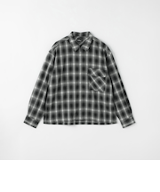 ＜GLR or＞オンブレ チェック ジップ 長袖 シャツ