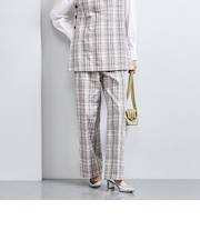 チェック ワイドパンツ