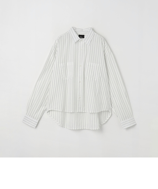 ＜GLR or＞ショート丈 ストライプ 長袖 シャツ