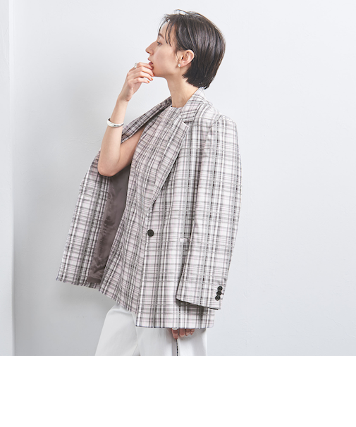 チェック テーラード ジャケット