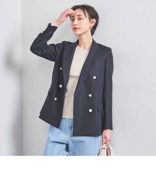 【美品】ユナイテッドアローズ リネン ジャケット ダブル 白ボタン 定価3.5万 リネン ブレザー ジャケット｜ユナイテッドアローズ アウトレットの