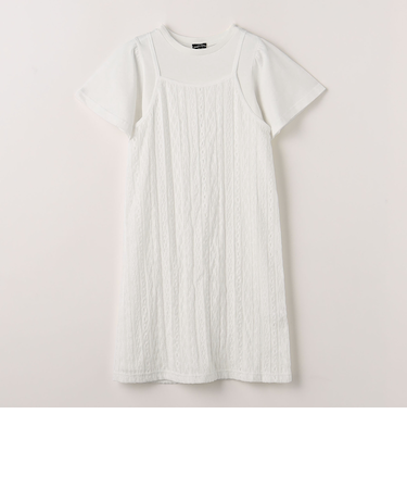 レースキャミワンピース+Tシャツ セット / キッズ  100cm-130cm