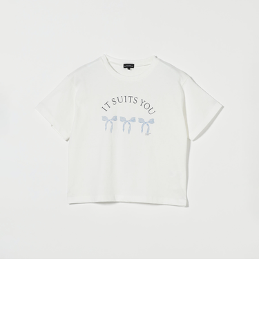 リボン プリント Tシャツ / キッズ  100cm-130cm