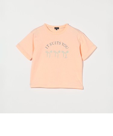 リボン プリント Tシャツ / キッズ  100cm-130cm