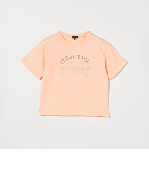 リボン プリント Tシャツ / キッズ  100cm-130cm