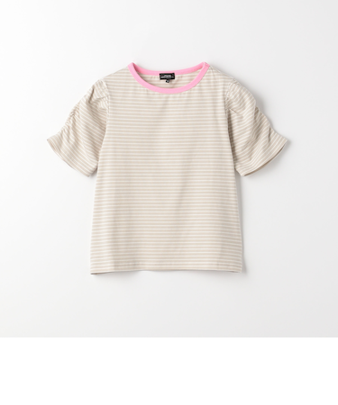 ボーダー ギャザースリーブ Tシャツ / キッズ  100cm-160cm