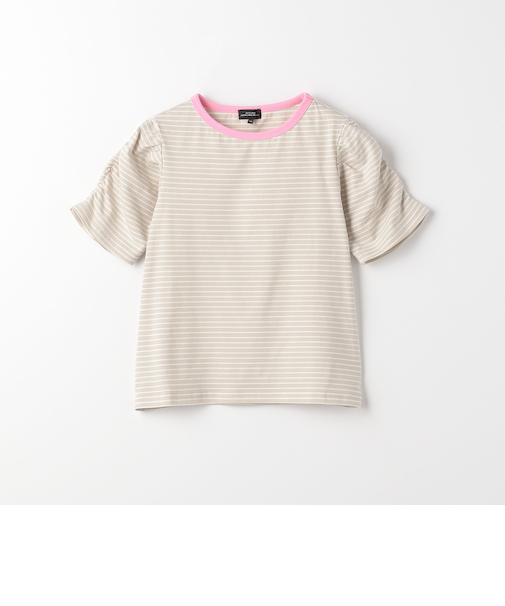 ボーダー ギャザースリーブ Tシャツ / キッズ  100cm-160cm