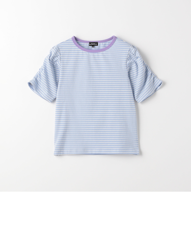 ボーダー ギャザースリーブ Tシャツ / キッズ  100cm-160cm