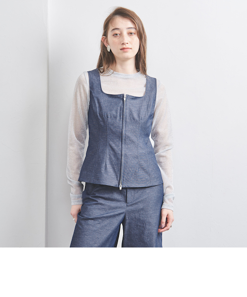 デニムライク ベスト